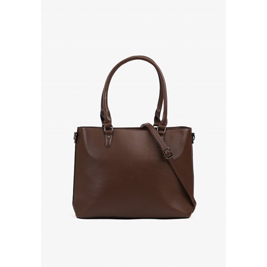 Brązowa  Torebka  Shopperka z Usztywnianym Dołem Amise ze sklepu born2be.pl w kategorii Torby Shopper bag - zdjęcie 180144136