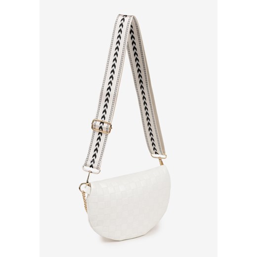 Biała Nerka Zdobiona Tłoczeniem z Łańcuszkiem i Dodatkowym Paskiem na Ramię ONE SIZE okazja born2be.pl