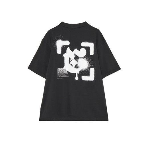 Cropp - Czarna koszulka polo z nadrukiem - czarny Cropp XS Cropp