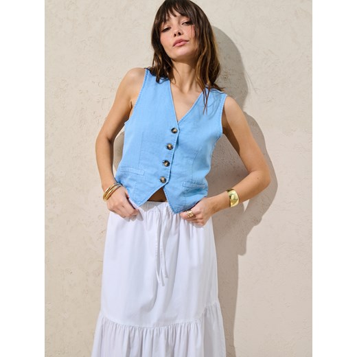 Sinsay - Bawełniana spódnica midi - biały Sinsay XL Sinsay