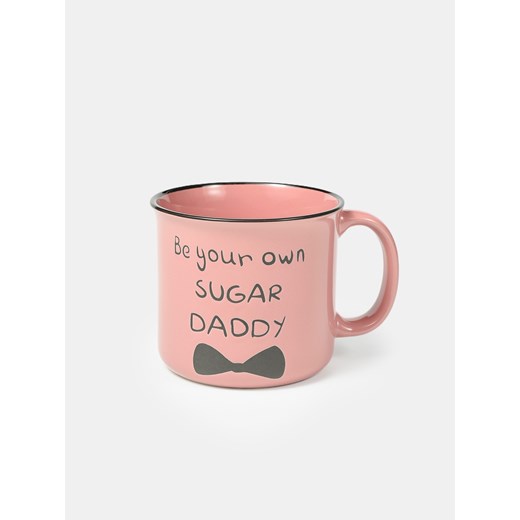 Sinsay - Kubek z ozdobnym napisem - różowy Sinsay One Size Sinsay