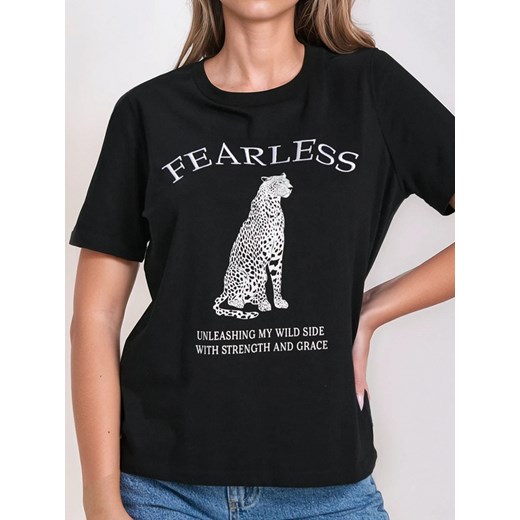 Sinsay - Bawełniana koszulka z nadrukiem - czarny Sinsay M Sinsay