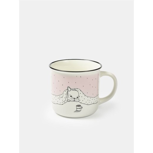 Sinsay - Porcelanowy kubek ze wzorem - różowy Sinsay One Size Sinsay