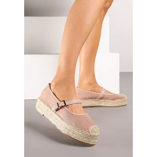 Różowe Espadryle z Plecionką i Paskiem Fevolise ze sklepu renee.pl w kategorii Espadryle damskie - zdjęcie 180171838