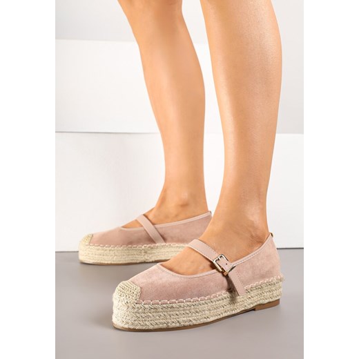 Różowe Espadryle Ozdobione Paskiem i Plecionką Fevandre ze sklepu born2be.pl w kategorii Espadryle damskie - zdjęcie 180172628