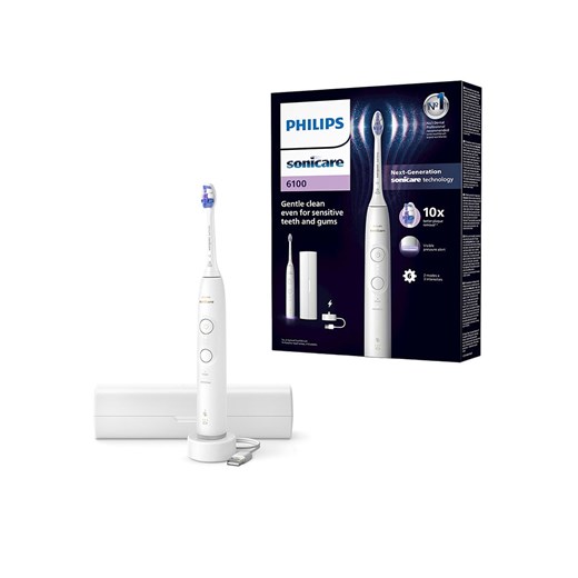 PHILIPS sonicare Szczoteczka soniczna &quot;Philips Sonicare 6100&quot; w kolorze białym ze sklepu Limango Polska w kategorii Szczoteczki do zębów - zdjęcie 180173265