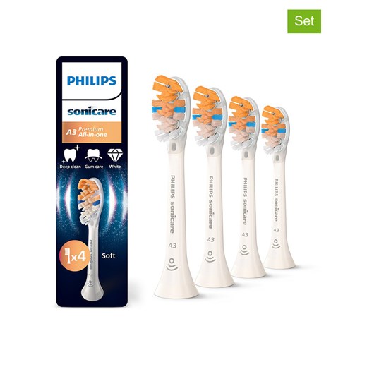 PHILIPS sonicare Wymienne końcówki (4 szt.) &quot;Premium All-in-One&quot; w kolorze białym ze sklepu Limango Polska w kategorii Szczoteczki do zębów - zdjęcie 180173277