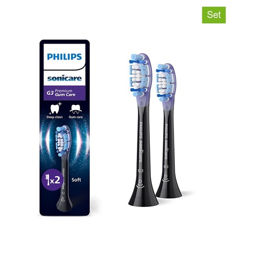 PHILIPS sonicare Wymienne końcówki (2 szt.) &quot;Premium Gum Care&quot; w kolorze czarnym ze sklepu Limango Polska w kategorii Szczoteczki do zębów - zdjęcie 180173375