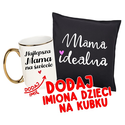 Prezent na Dzień Mamy - personalizowany kubek dla Mamy oraz poduszka dla Mamy - MAMA IDEALNA ze sklepu Time For Fashion w kategorii Kubki - zdjęcie 180175268