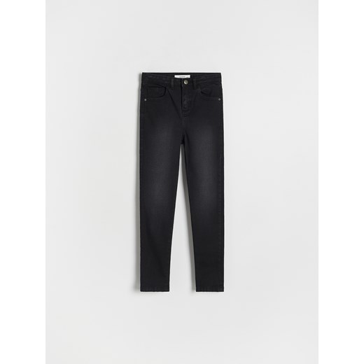 Reserved - Jeansy slim super high waist - czarny ze sklepu Reserved w kategorii Spodnie dziewczęce - zdjęcie 180175306
