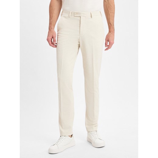 Finshley & Harding London Męskie spodnie garniturowe - Hoxdon Mężczyźni Slim Fit écru marmurkowy ze sklepu vangraaf w kategorii Spodnie męskie - zdjęcie 180179595