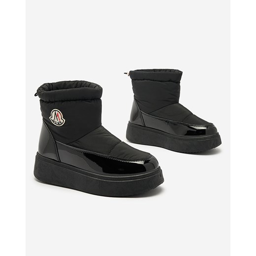 Royalfashion Wsuwane śniegowce damskie w czarnym kolorze Ademra ze sklepu royalfashion.pl w kategorii Śniegowce damskie - zdjęcie 180184067