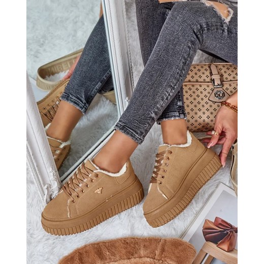 Royalfashion Ocieplane sneakersy damskie z futerkiem Noxu ze sklepu royalfashion.pl w kategorii Buty sportowe damskie - zdjęcie 180185067