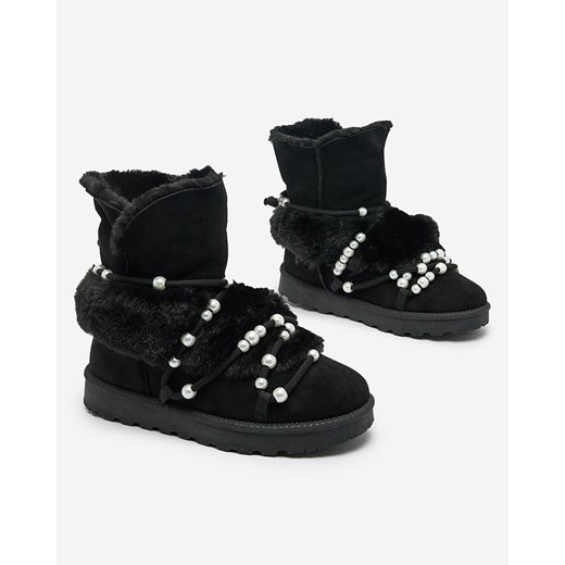 Royalfashion Buty śniegowce damskie z perełkami Cuvilav ze sklepu royalfashion.pl w kategorii Śniegowce damskie - zdjęcie 180189418