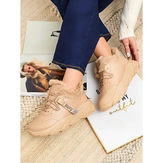 Royalfashion Sportowe sneakersy damskie z futerkiem Nonuas ze sklepu royalfashion.pl w kategorii Buty sportowe damskie - zdjęcie 180190116