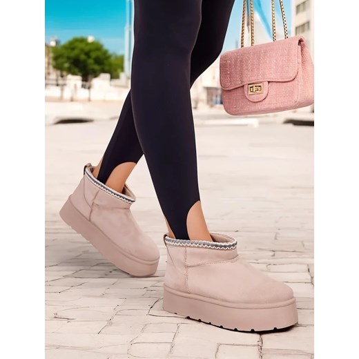 Royalfashion Krótkie buty a'la śniegowce damskie Xoalla ze sklepu royalfashion.pl w kategorii Śniegowce damskie - zdjęcie 180191139