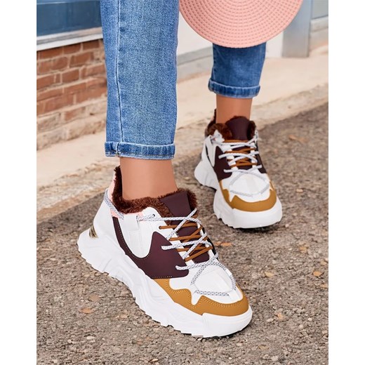 Royalfashion Ocieplane sneakersy damskie Cyrenna ze sklepu royalfashion.pl w kategorii Buty sportowe damskie - zdjęcie 180193008