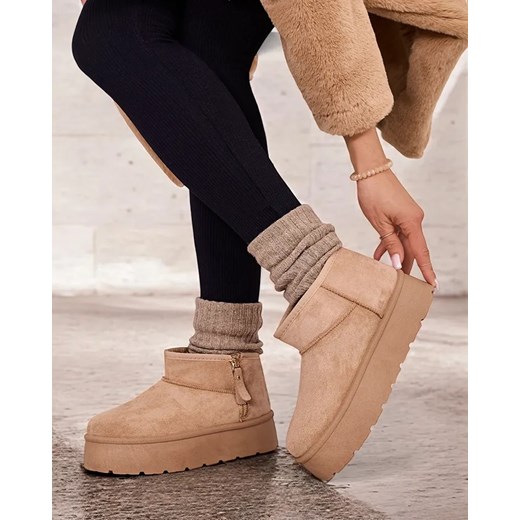 Royalfashion Buty a'la śniegowce damskie na platformie Delgadi ze sklepu royalfashion.pl w kategorii Śniegowce damskie - zdjęcie 180193558
