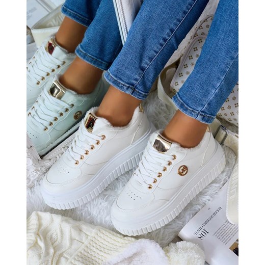 Royalfashion Ocieplane sneakersy damskie z futerkiem Sofi ze sklepu royalfashion.pl w kategorii Buty sportowe damskie - zdjęcie 180194265