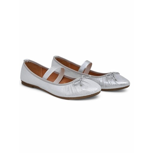 Royalfashion Błyszczące damskie baleriny z kokardką i gumką Safte ze sklepu royalfashion.pl w kategorii Balerinki - zdjęcie 180195206