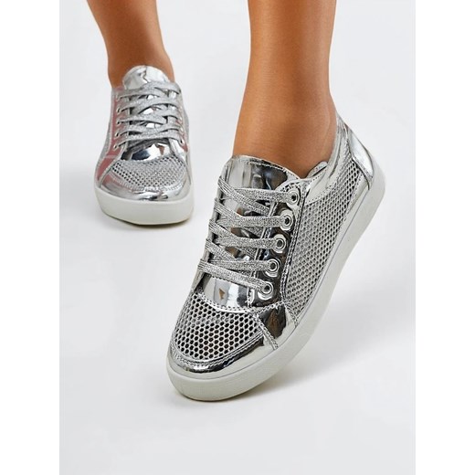 Royalfashion Lakierowane damskie eko skórzane trampki Azzuros Royalfashion.pl 38 okazyjna cena royalfashion.pl
