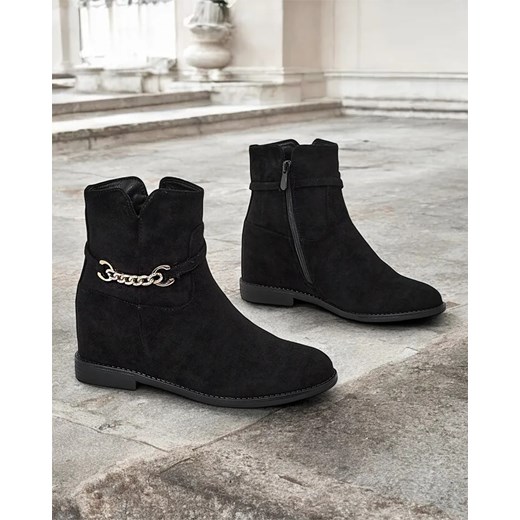 Royalfashion Botki damskie na koturnie Ecerto ze sklepu royalfashion.pl w kategorii Botki - zdjęcie 180200097