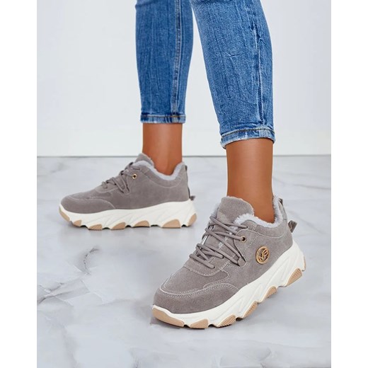 Royalfashion Sneakersy damskie z ociepleniem Caromi ze sklepu royalfashion.pl w kategorii Buty sportowe damskie - zdjęcie 180200369