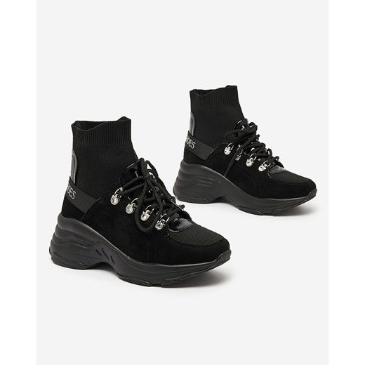 Royalfashion Czarne sneakersy damskie z ociepleniem Aleppo ze sklepu royalfashion.pl w kategorii Śniegowce damskie - zdjęcie 180201307