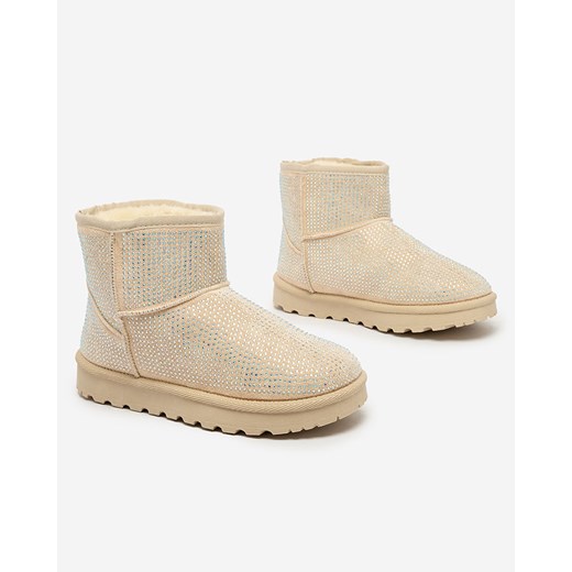 Royalfashion Krótkie damskie buty a'la śniegowce z cyrkoniami Eritat ze sklepu royalfashion.pl w kategorii Śniegowce damskie - zdjęcie 180201337