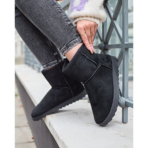 Royalfashion Buty śniegowce damskie w czarnym kolorze Aener ze sklepu royalfashion.pl w kategorii Śniegowce damskie - zdjęcie 180202609