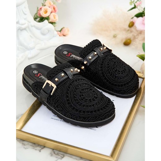 Royalfashion Klapki damskie z haftem Leronip Royalfashion.pl 39 promocja royalfashion.pl