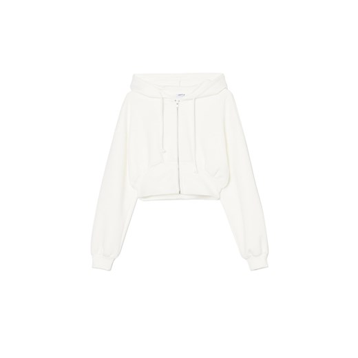 Cropp - Rozpinana bluza w kremowym kolorze - kremowy ze sklepu Cropp w kategorii Bluzy damskie - zdjęcie 180205077