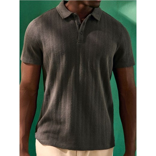 Sinsay - Koszulka polo - szary ze sklepu Sinsay w kategorii T-shirty męskie - zdjęcie 180206789