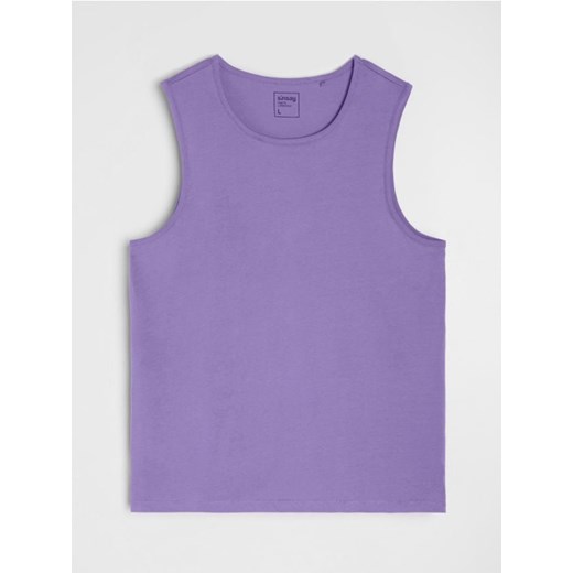 Sinsay - Bawełniany tank top - fioletowy Sinsay L Sinsay