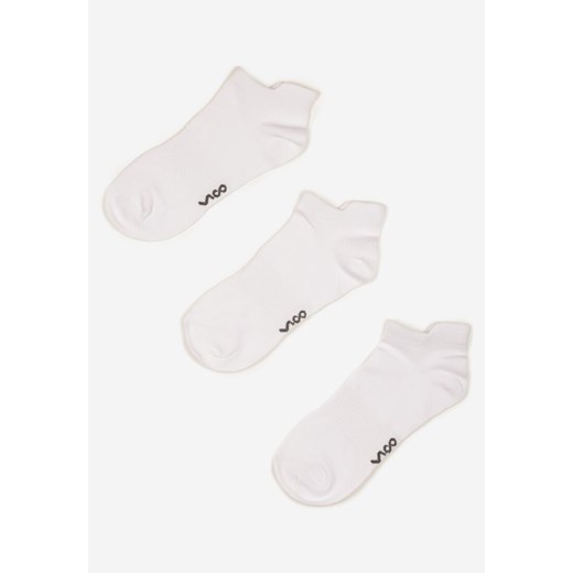 Białe Bawełniane Skarpety 3 Pack z Napisami Folindria ze sklepu born2be.pl w kategorii Skarpetki męskie - zdjęcie 180207408