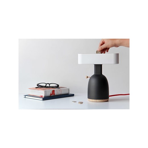 Designnest Lampa stołowa LED &quot;Dina Coin Lamp&quot; w kolorze czarnym - 23 x 27 x 12 cm ze sklepu Limango Polska w kategorii Lampy stołowe - zdjęcie 180209866