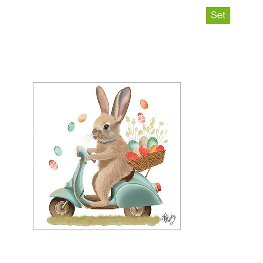 ppd Serwetki (40 szt.) &quot;Bunny Dash&quot; w kolorze biało-jasnobrązowym ze sklepu Limango Polska w kategorii Akcesoria kuchenne - zdjęcie 180210369