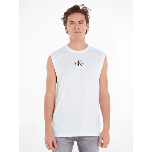 CALVIN KLEIN JEANS Top w kolorze białym ze sklepu Limango Polska w kategorii T-shirty męskie - zdjęcie 180210898