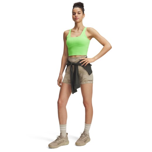 Damskie spodenki treningowe Under Armour Project Rock Middy Short - beżowe ze sklepu Sportstylestory.com w kategorii Szorty - zdjęcie 180211398
