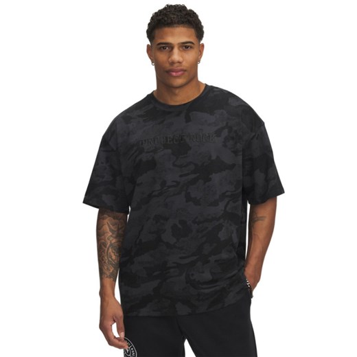 Męska koszulka treningowa Under Armour Project Rock Hwt AOP SS - czarna ze sklepu Sportstylestory.com w kategorii T-shirty męskie - zdjęcie 180211487