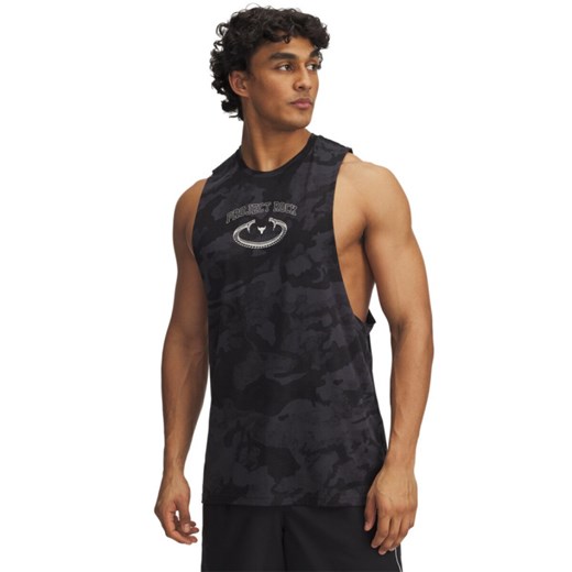 Męski top treningowy Under Armour Project Rock Camo Tank - czarny ze sklepu Sportstylestory.com w kategorii T-shirty męskie - zdjęcie 180211495