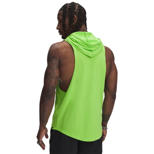 Męski top treningowy z kapturem Under Armour Project Rock Wire SL HD - zielony ze sklepu Sportstylestory.com w kategorii T-shirty męskie - zdjęcie 180211508