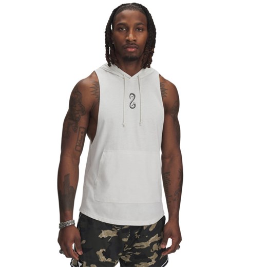 Męski top treningowy z kapturem Under Armour Project Rock Snake SL HD - biały ze sklepu Sportstylestory.com w kategorii Bluzy męskie - zdjęcie 180211515