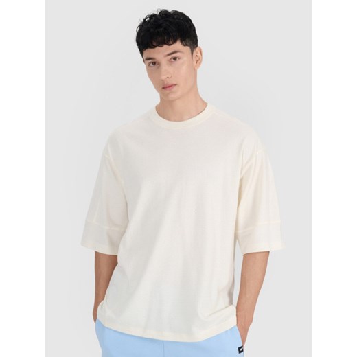 Męski t-shirt oversize 4F 4FRSS25TTSHM2653 - biały S okazja Sportstylestory.com