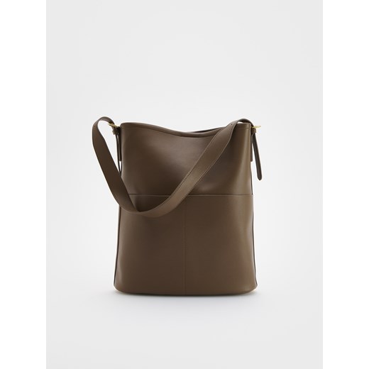 Reserved - Torebka shopper - ciemnozielony ze sklepu Reserved w kategorii Torebki damskie - zdjęcie 180214795