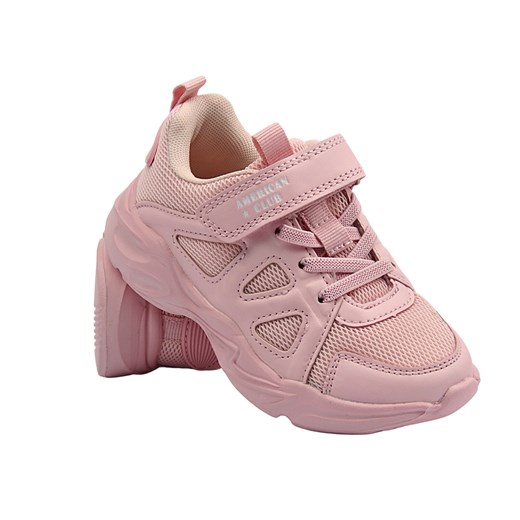 Buty dziecięce sportowe, różowe adidasy American Club FH 33/22 ze sklepu ulubioneobuwie w kategorii Buty sportowe dziecięce - zdjęcie 180215567