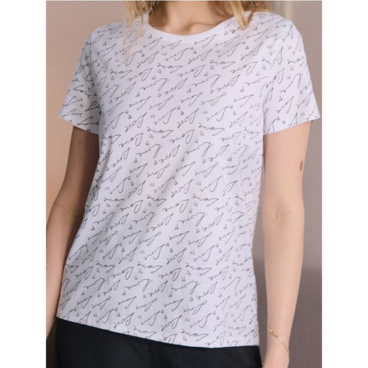 Sinsay - Koszulka z nadrukiem - biały ze sklepu Sinsay w kategorii Bluzki damskie - zdjęcie 180218237