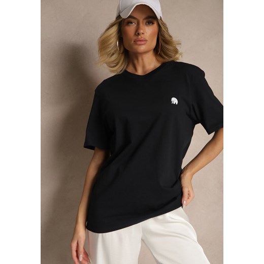 Granatowa Bawełniana Koszulka T-shirt z Małym Słonikiem Laniriel Renee 2XL wyprzedaż renee.pl