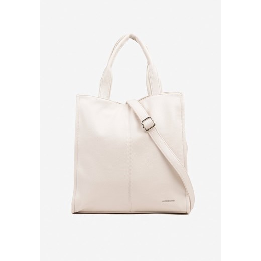 Beżowa Duża Torebka Shopper Tote z Regulowanym Paskiem Sorielleza ze sklepu renee.pl w kategorii Torby Shopper bag - zdjęcie 180219109