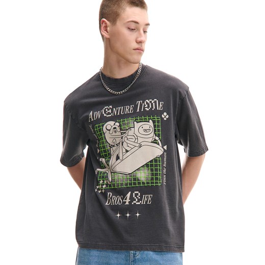 Cropp - Czarna koszulka Adventure Time - czarny ze sklepu Cropp w kategorii T-shirty męskie - zdjęcie 180221285